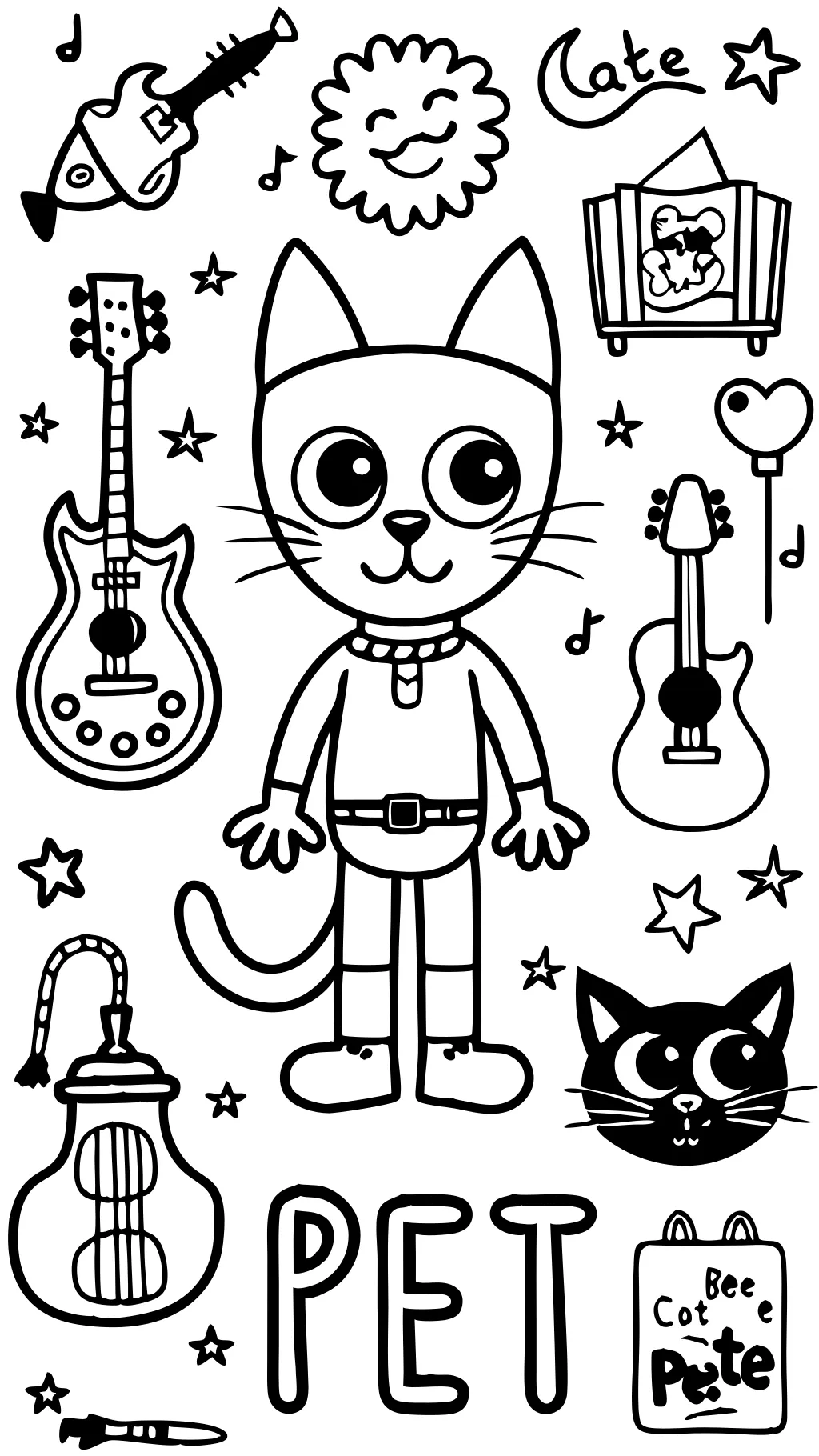 Páginas para colorear de Pete the Cat